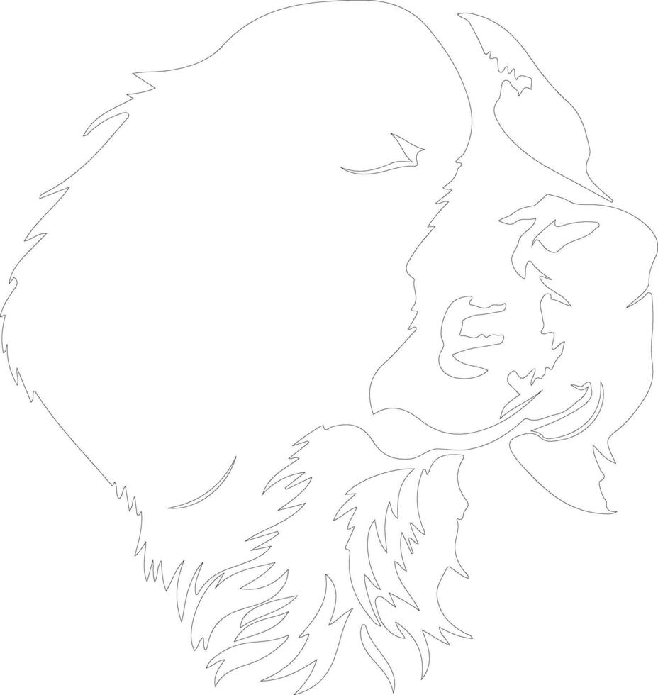 Brittany Spaniel  outline silhouette vector