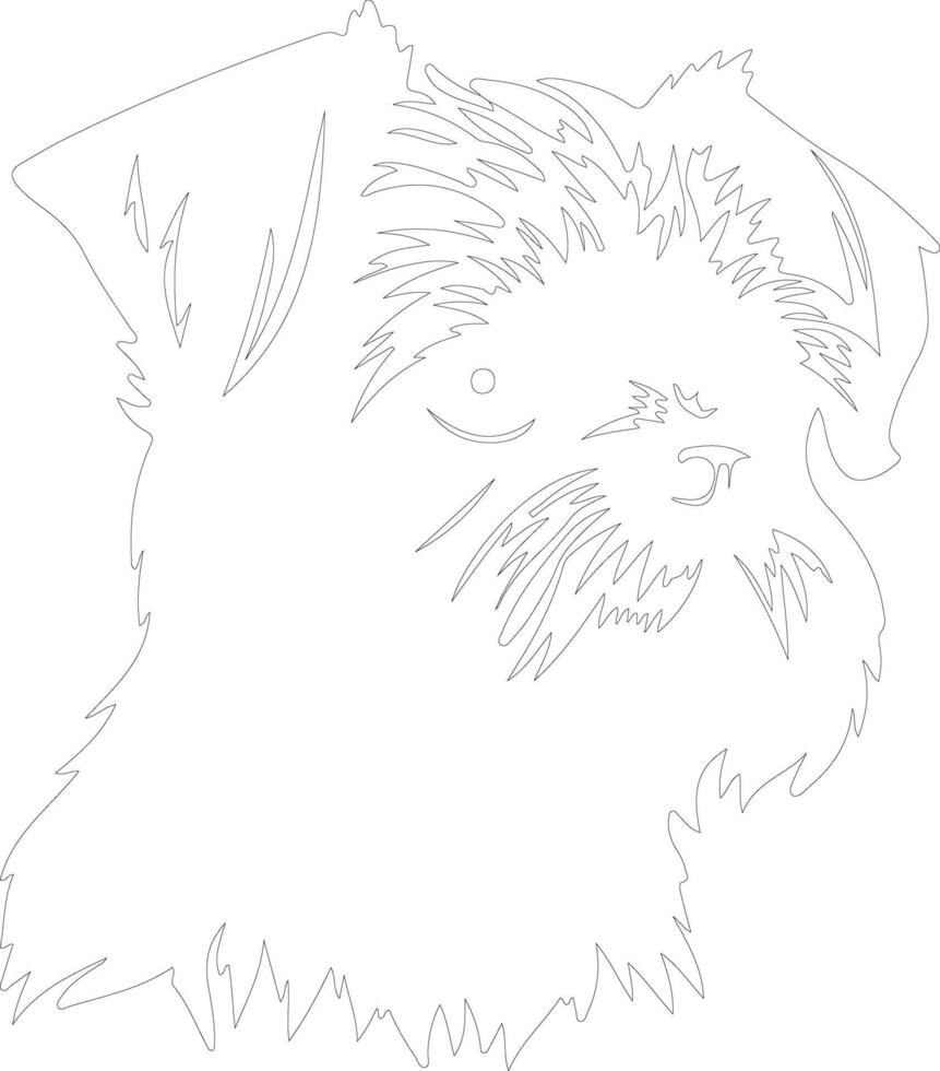 Brussels Griffon  outline silhouette vector
