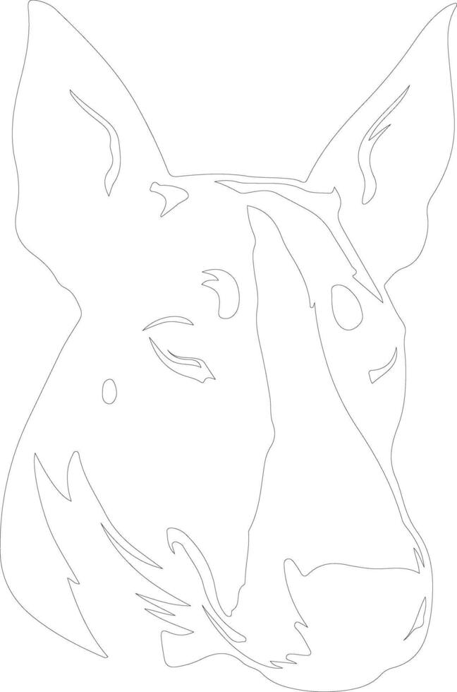 Bull Terrier  outline silhouette vector