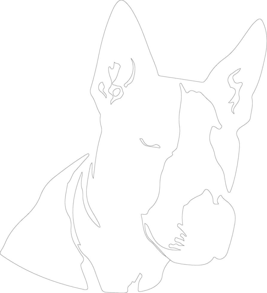 Bull Terrier  outline silhouette vector