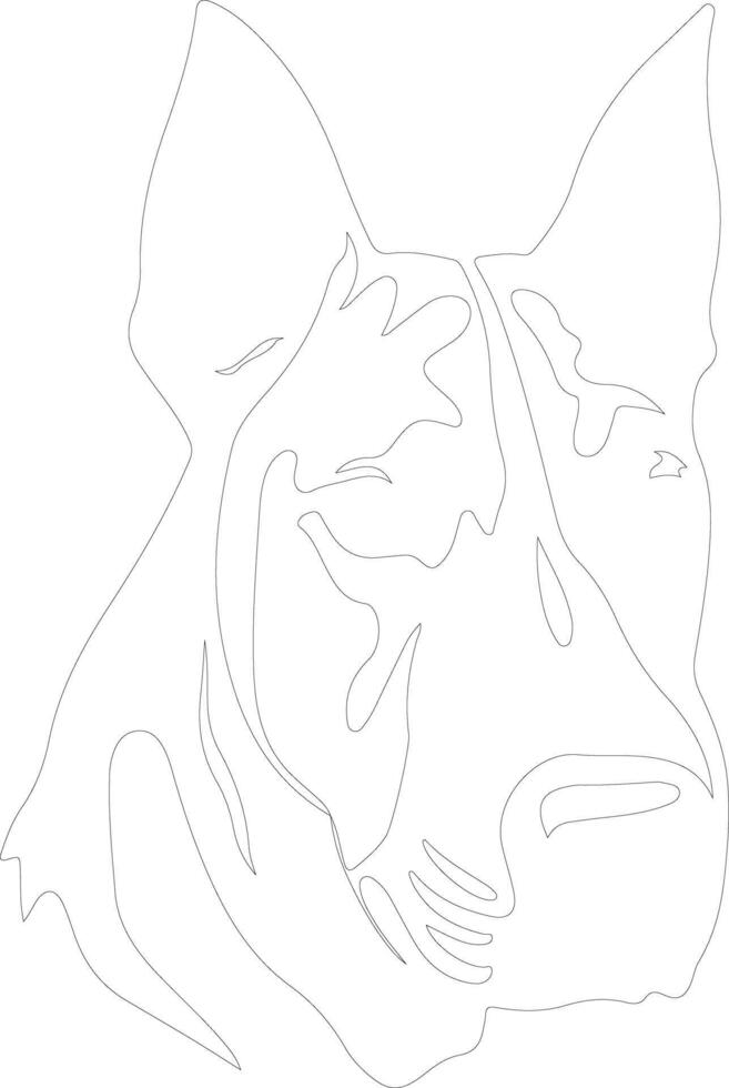 Bull Terrier  outline silhouette vector