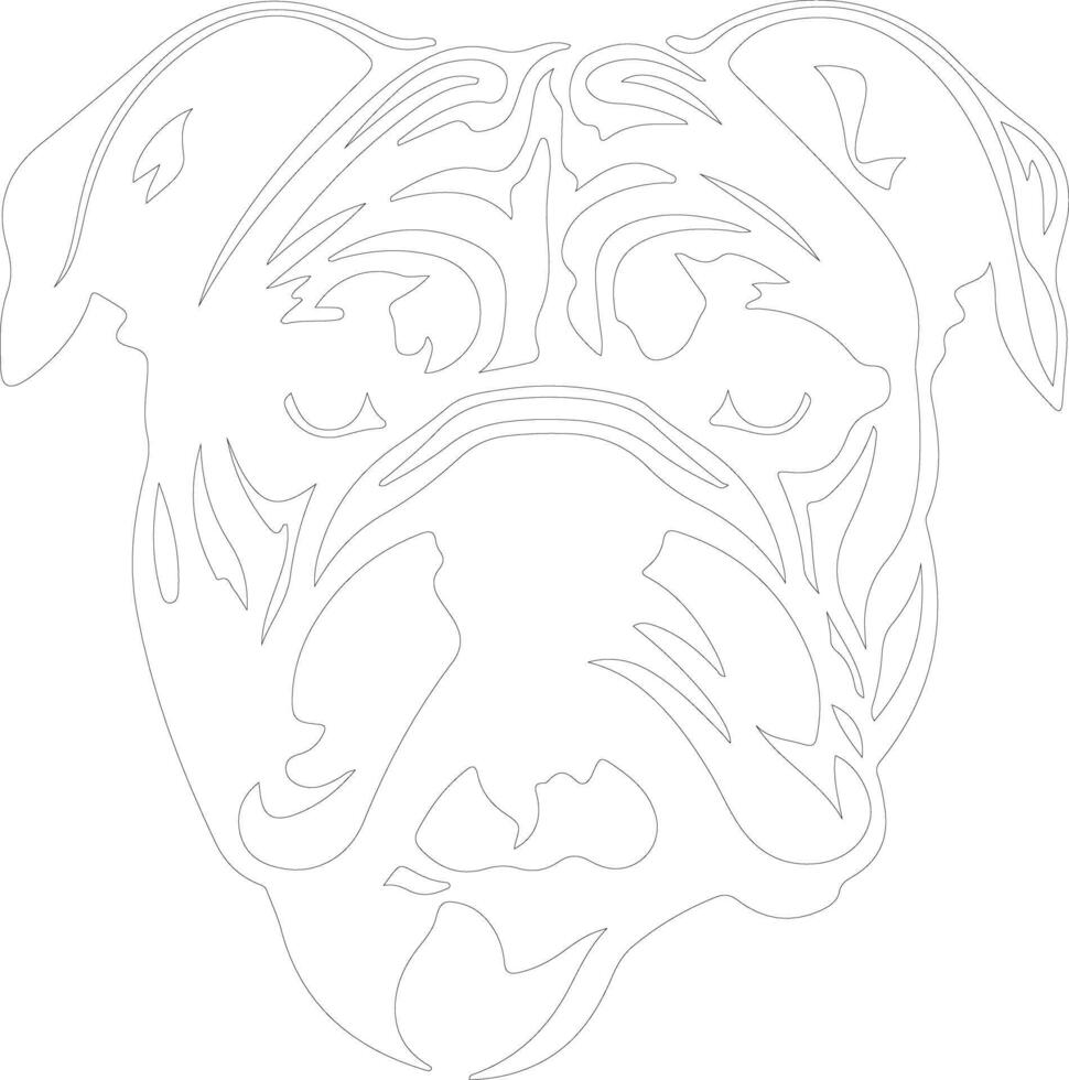 Bulldog  outline silhouette vector