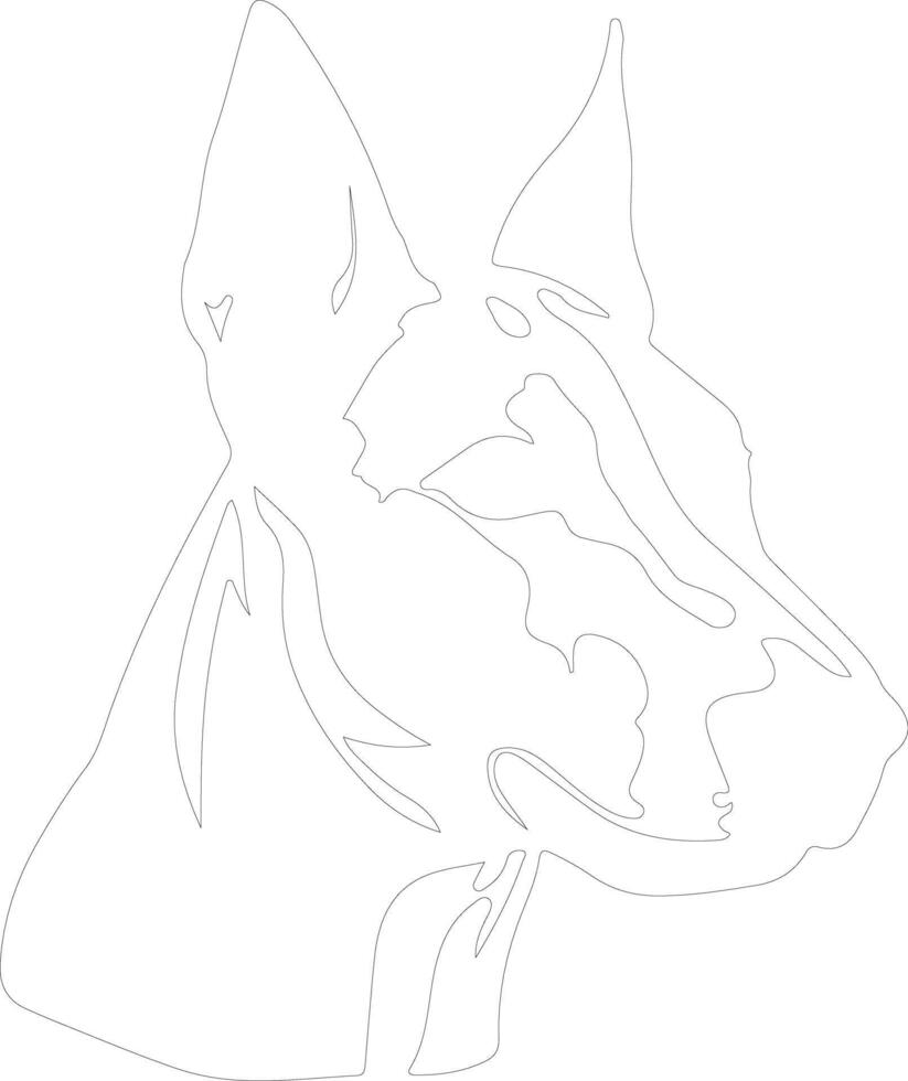 Bull Terrier  outline silhouette vector