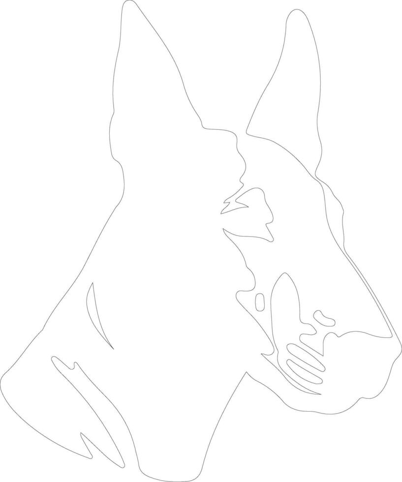 Bull Terrier  outline silhouette vector