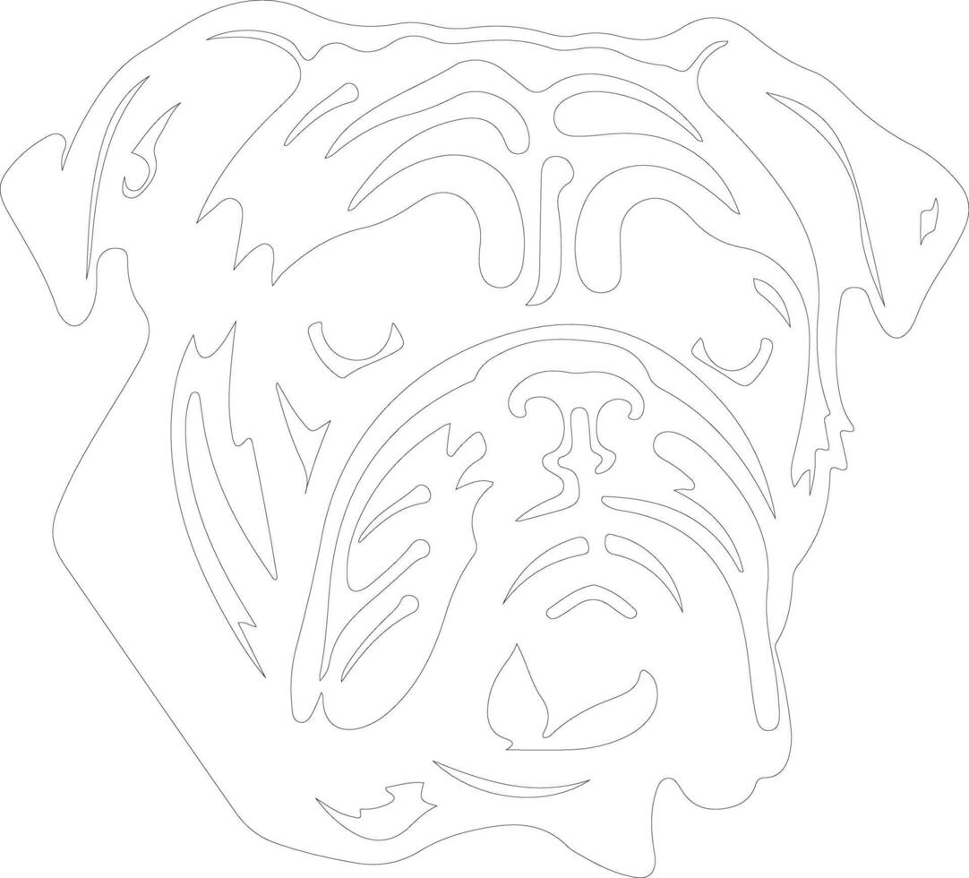 Bulldog  outline silhouette vector