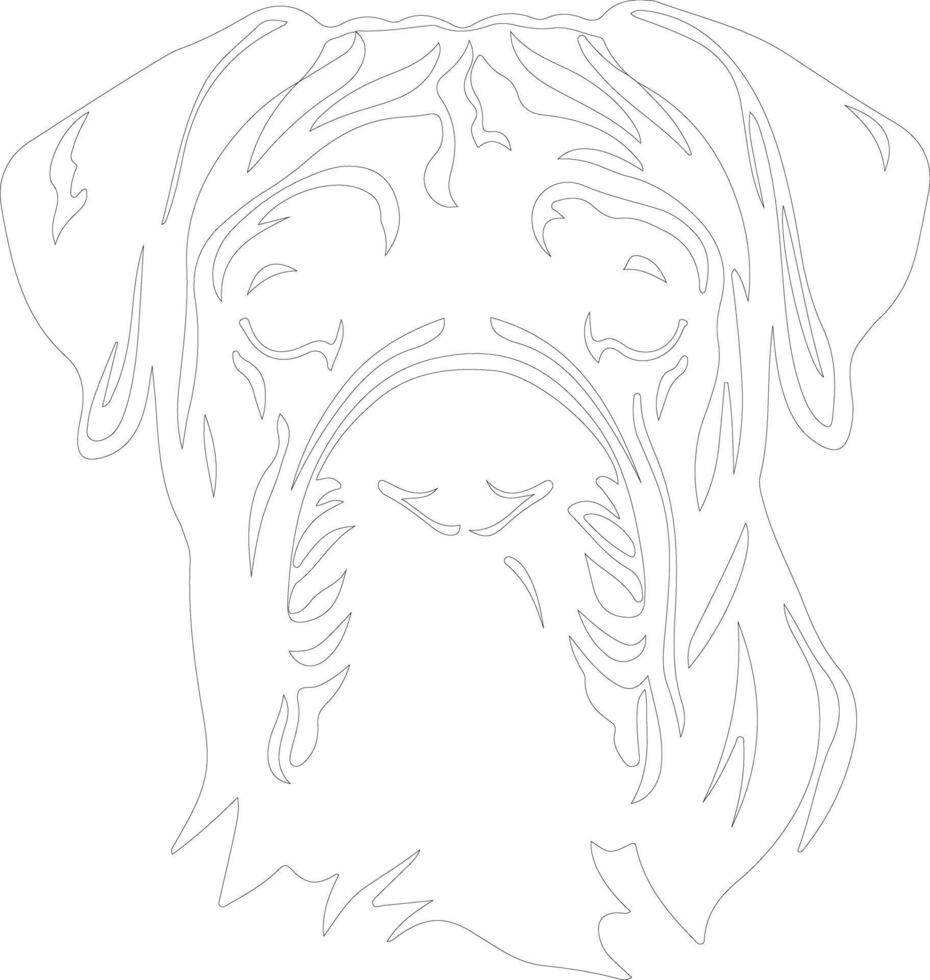 Bullmastiff  outline silhouette vector
