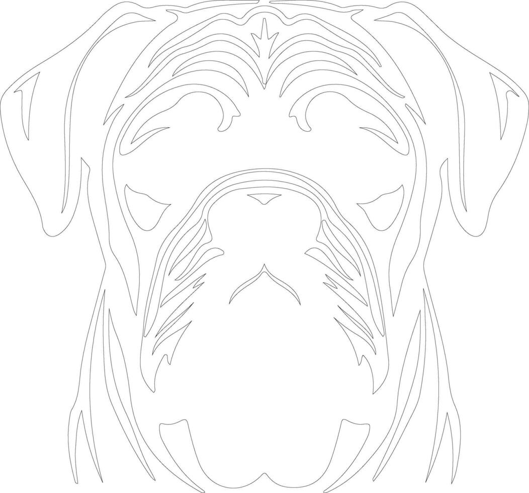 Bullmastiff  outline silhouette vector