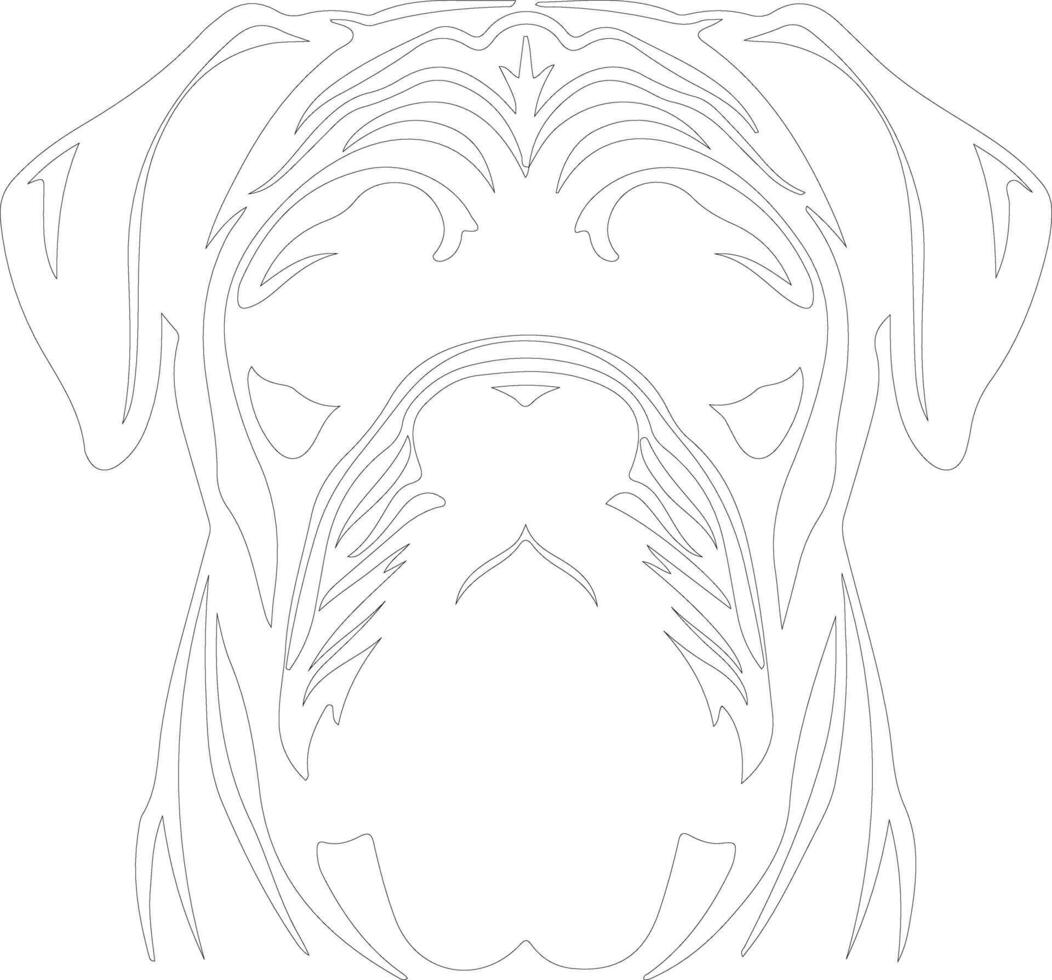 bullmastiff contorno silueta vector