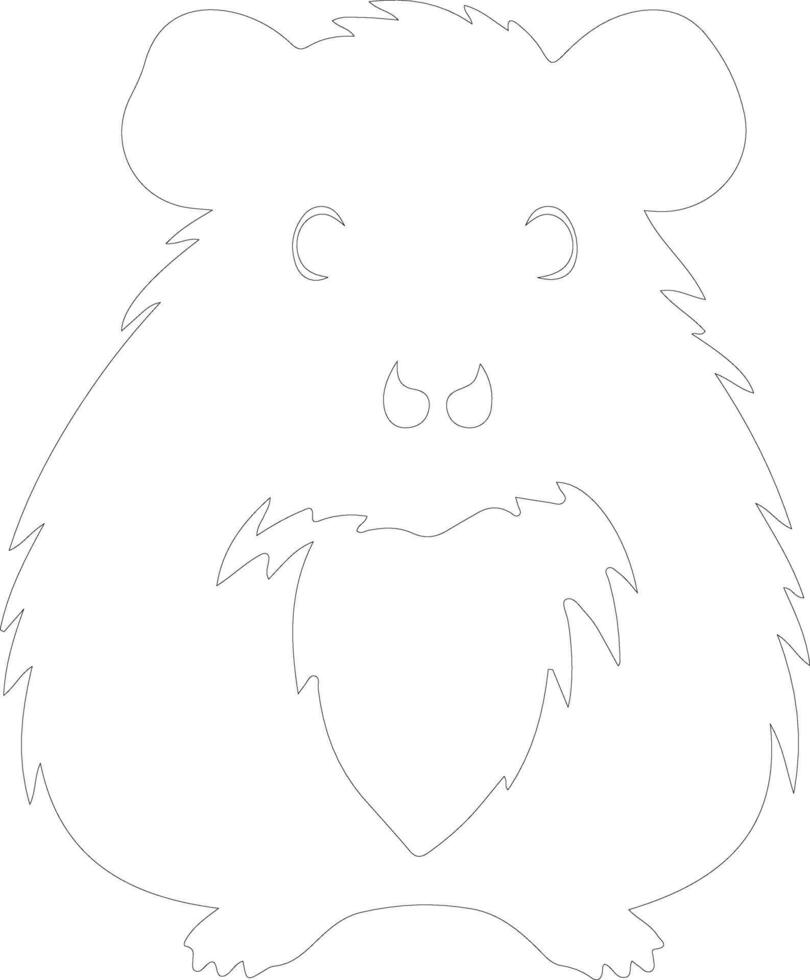 black bear hamster  outline silhouette vector