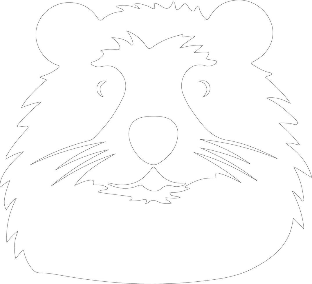 black bear hamster  outline silhouette vector