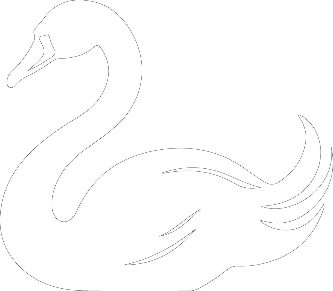 negro cisne contorno silueta vector