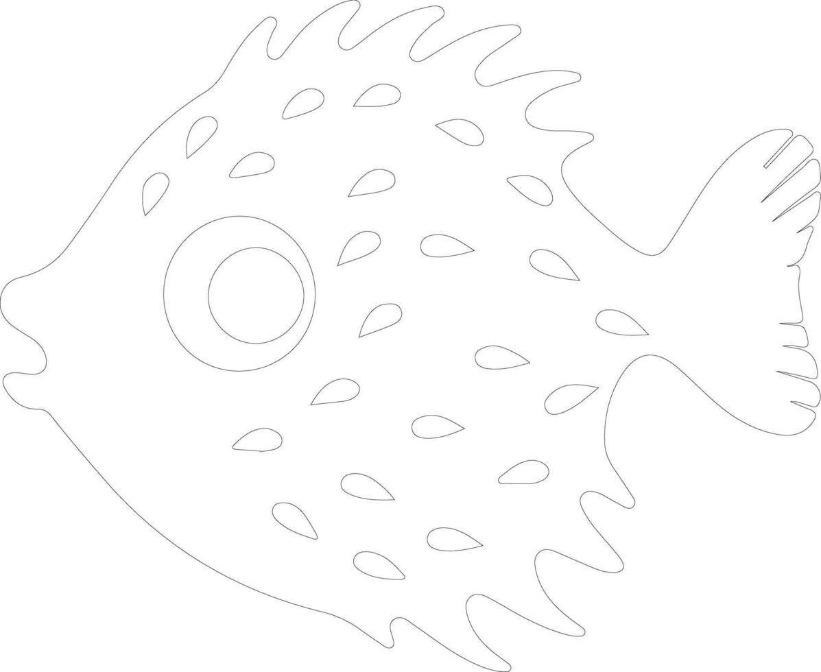 blowfish  outline silhouette vector