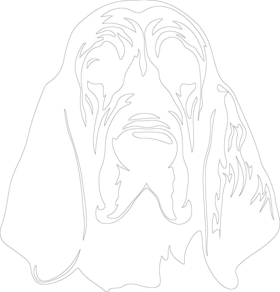 Bloodhound  outline silhouette vector