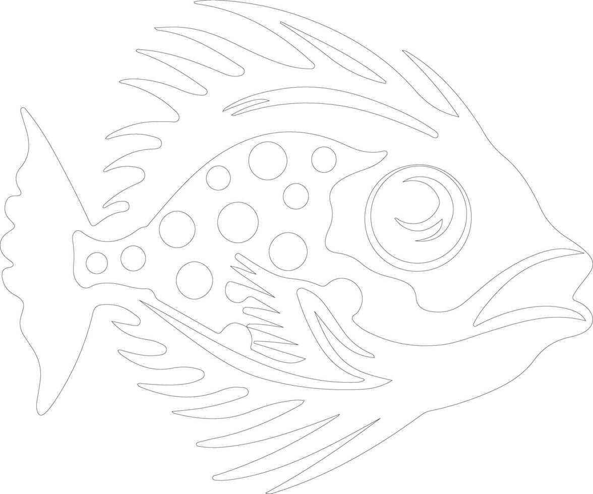blowfish  outline silhouette vector