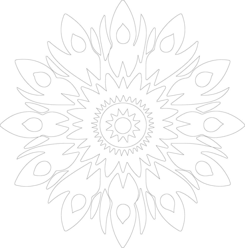 AI generated Indian blanket  outline silhouette vector