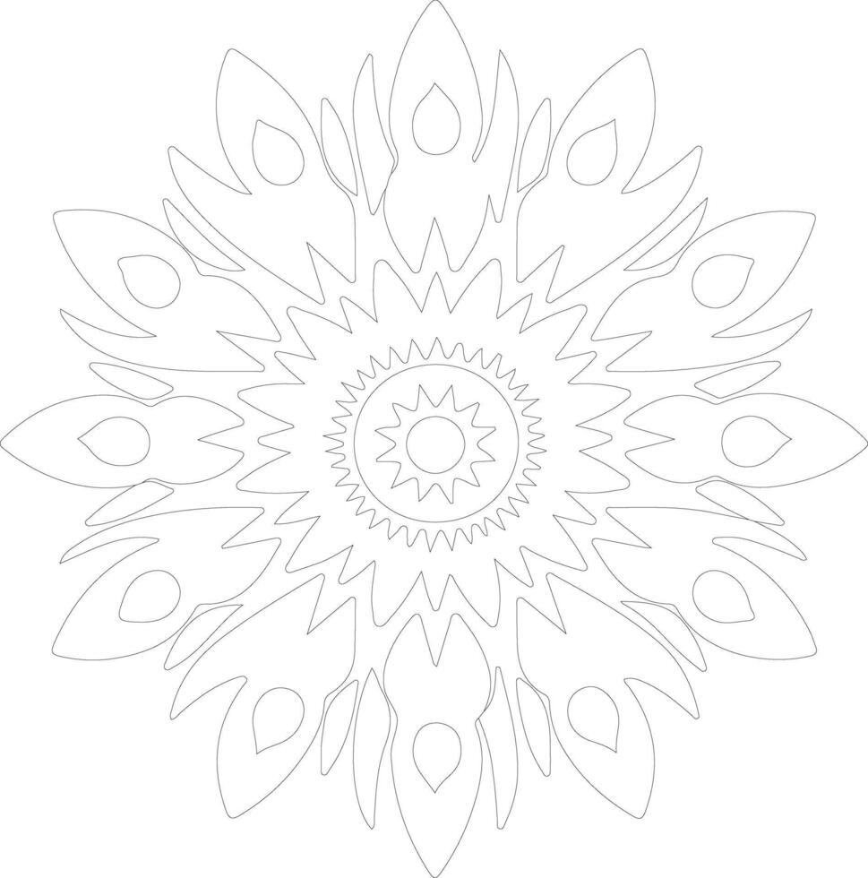 AI generated Indian blanket  outline silhouette vector