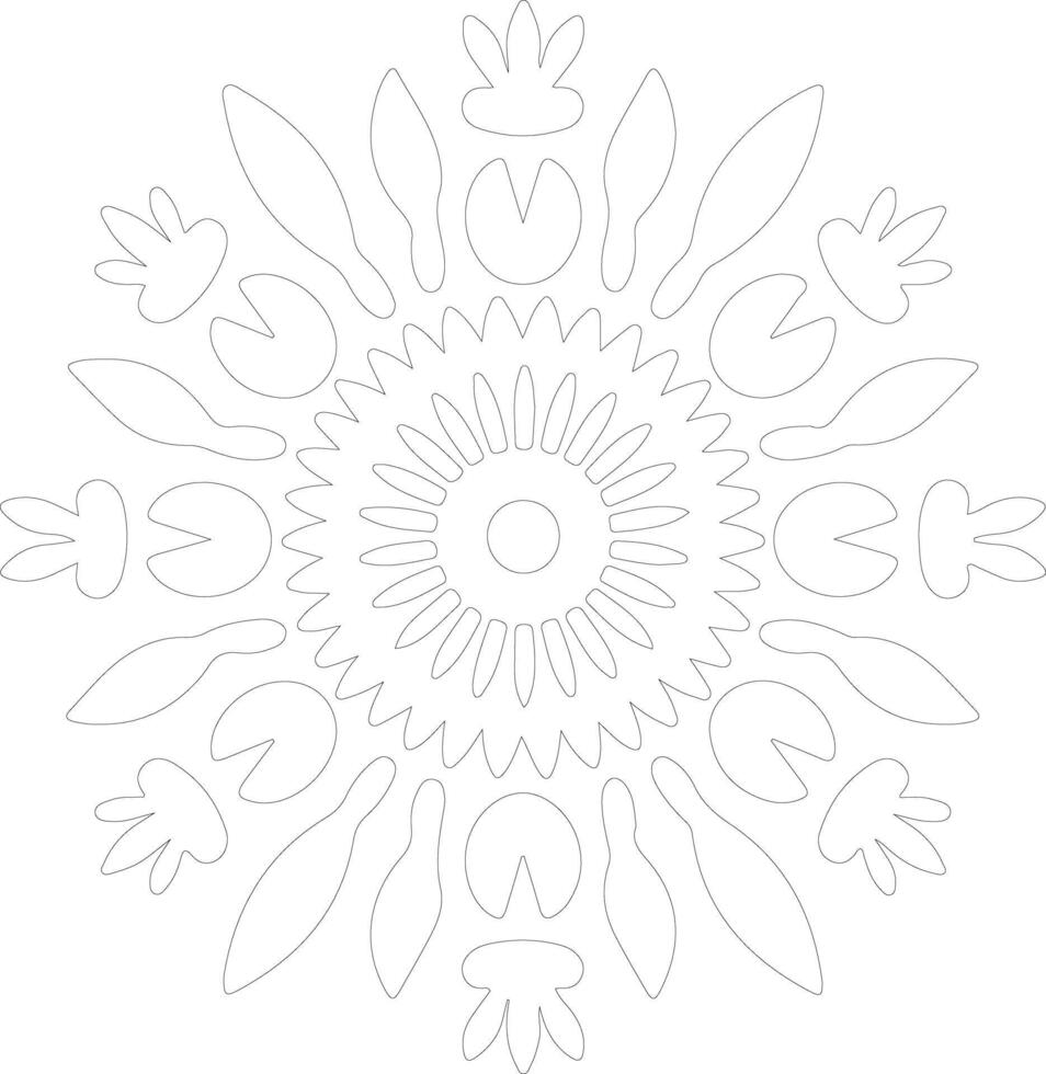 AI generated Indian blanket  outline silhouette vector