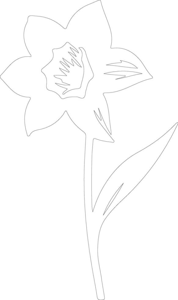 AI generated daffodil  outline silhouette vector