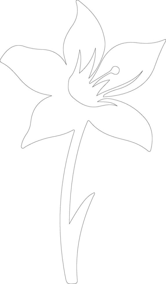 AI generated daffodil  outline silhouette vector