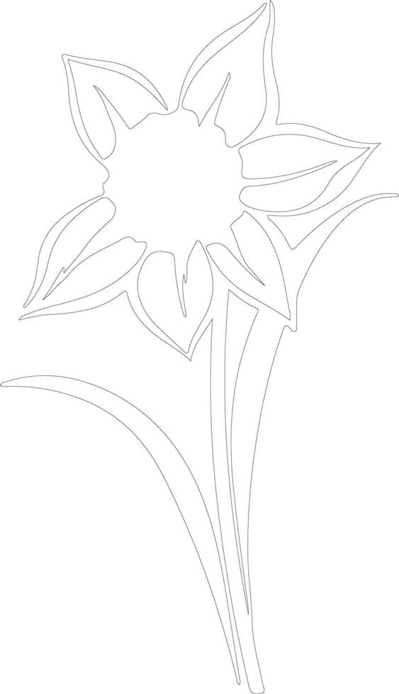 AI generated daffodil  outline silhouette vector