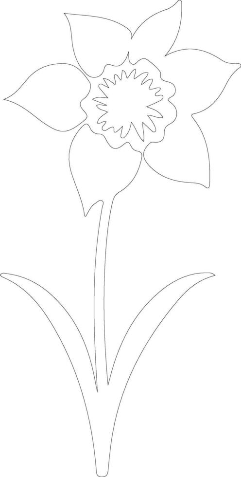 AI generated daffodil  outline silhouette vector