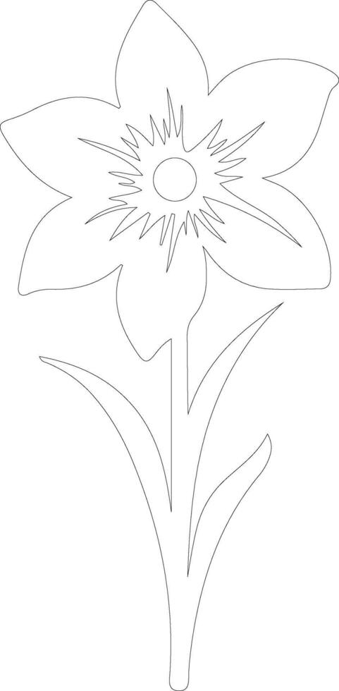 AI generated daffodil  outline silhouette vector