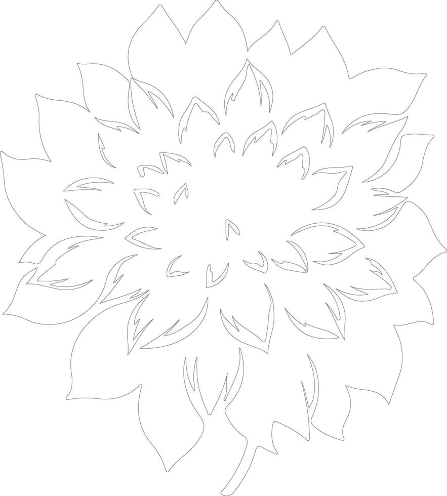 AI generated dahlia  outline silhouette vector