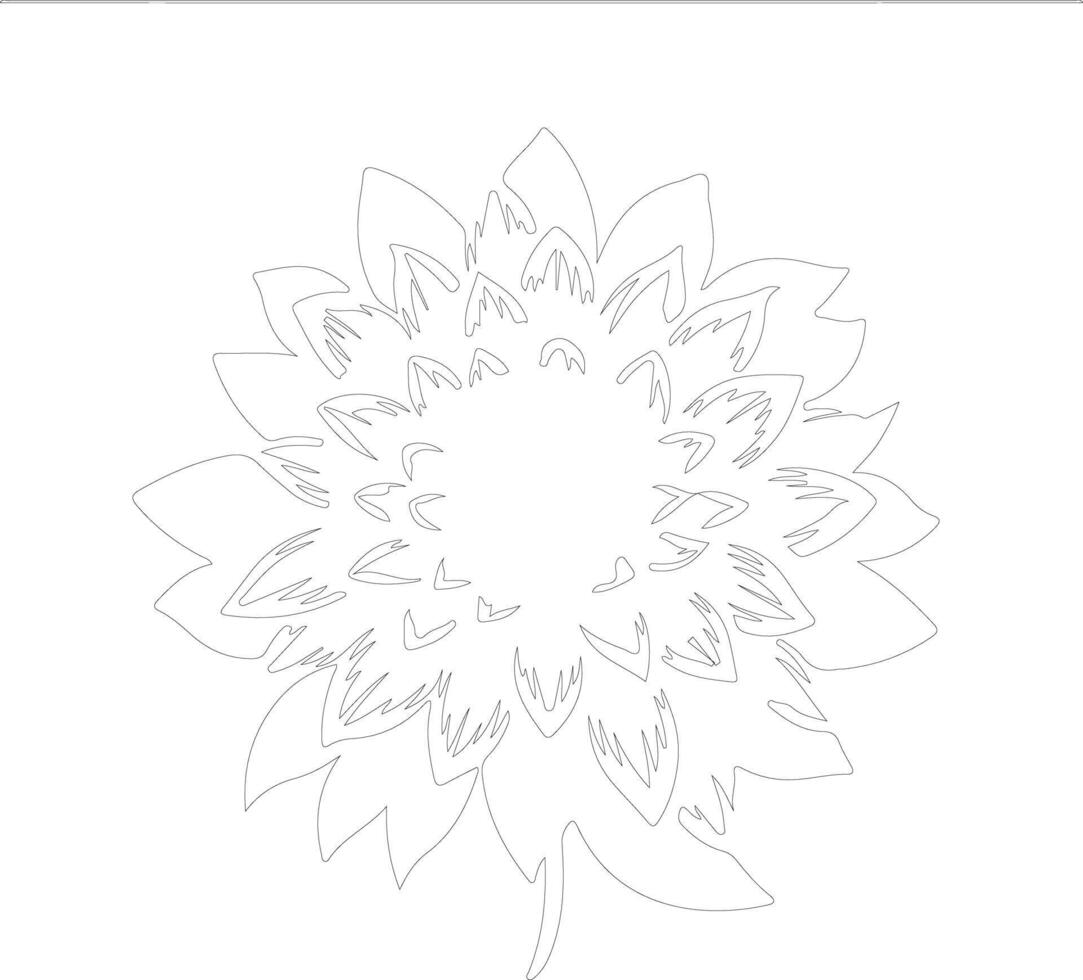 AI generated dahlia  outline silhouette vector