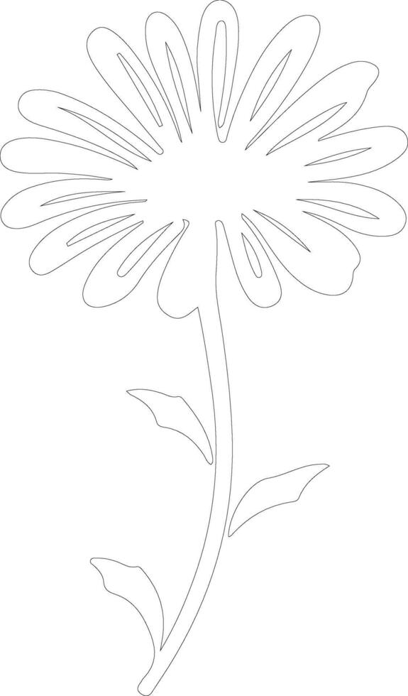 AI generated daisy  outline silhouette vector