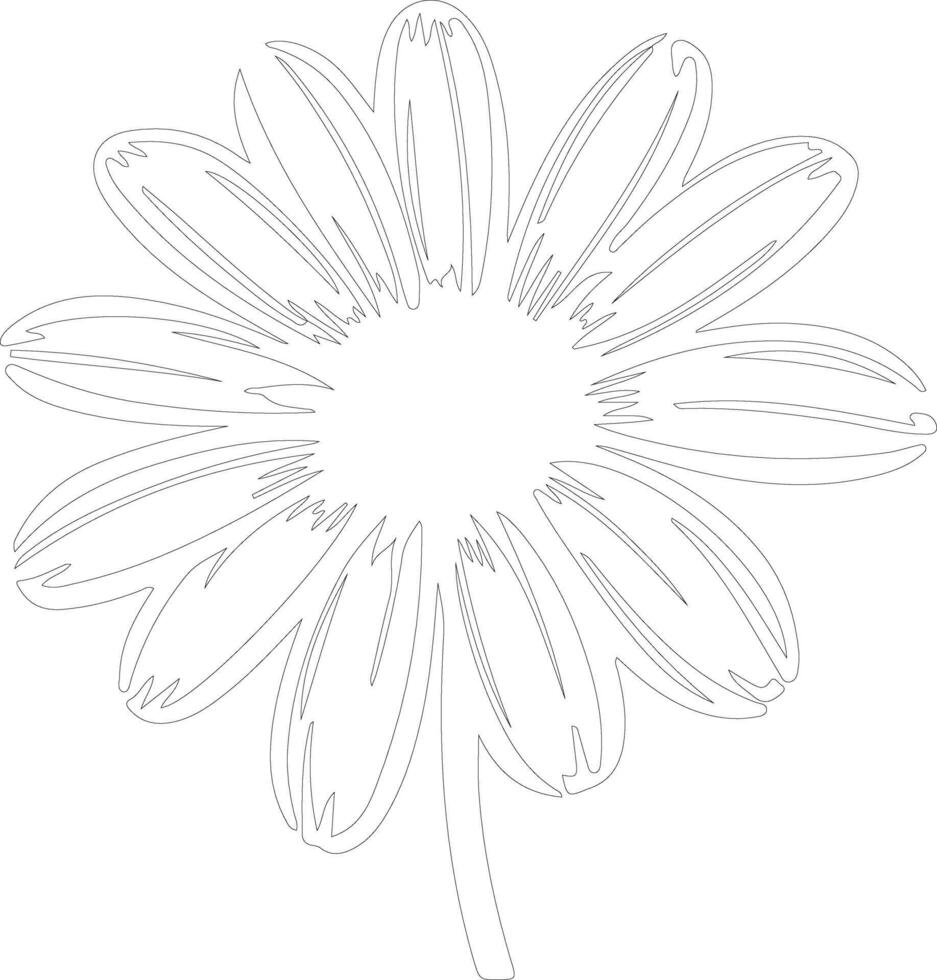 AI generated daisy  outline silhouette vector