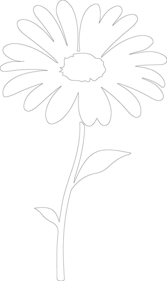 AI generated daisy  outline silhouette vector