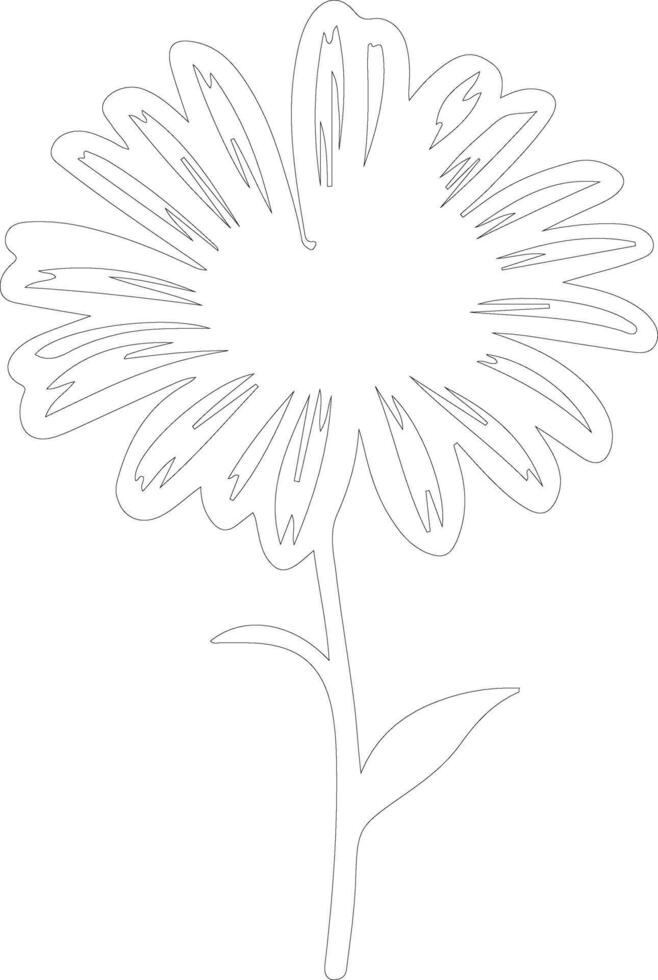AI generated daisy  outline silhouette vector