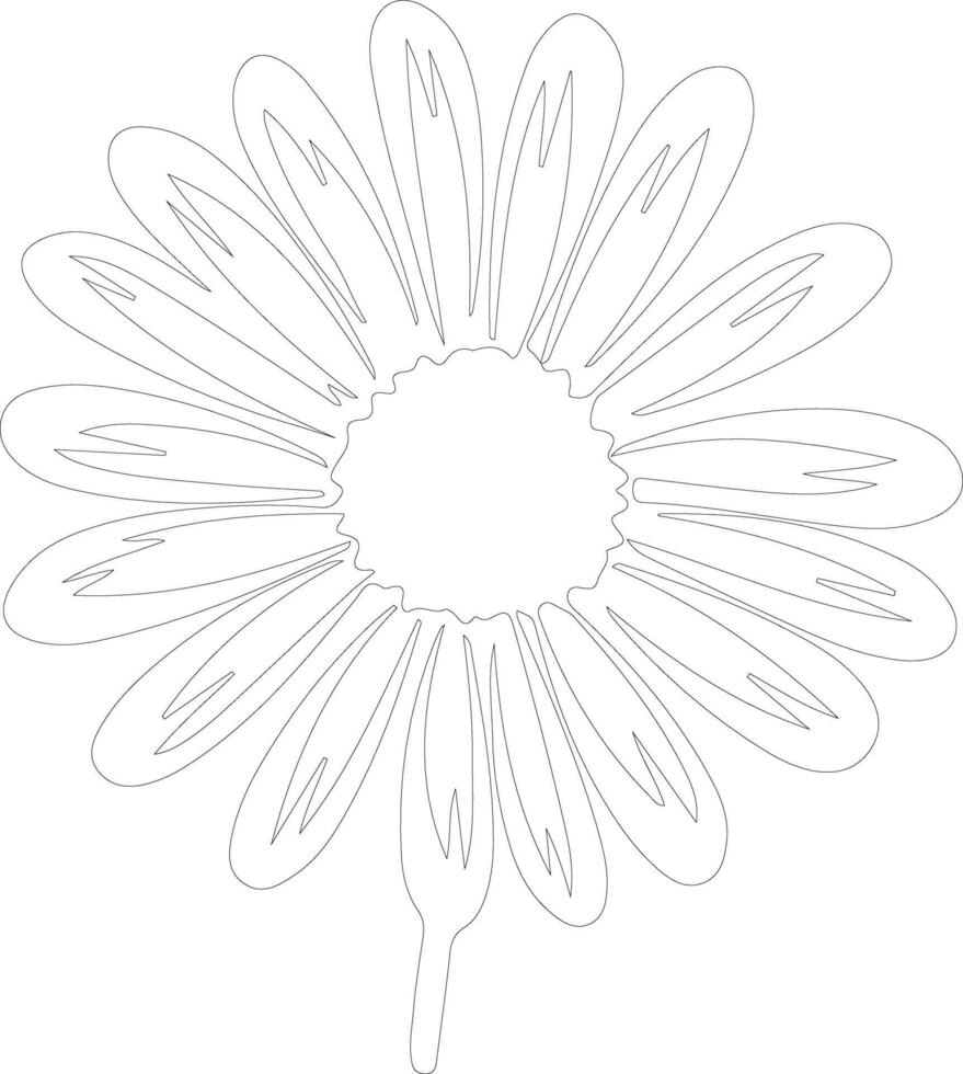 AI generated daisy  outline silhouette vector