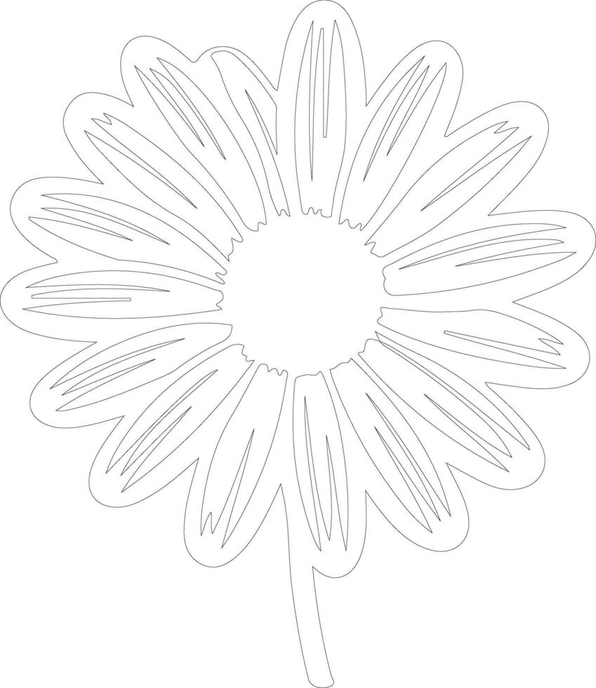 AI generated daisy  outline silhouette vector