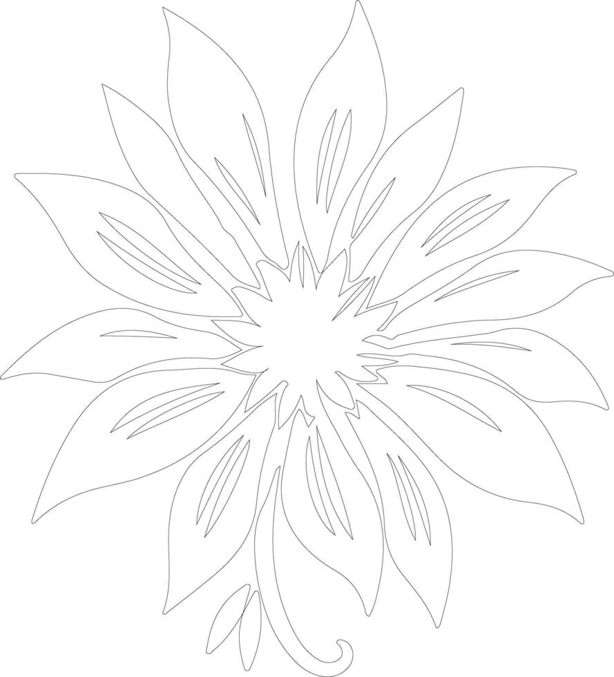 AI generated edelweiss outline silhouette vector