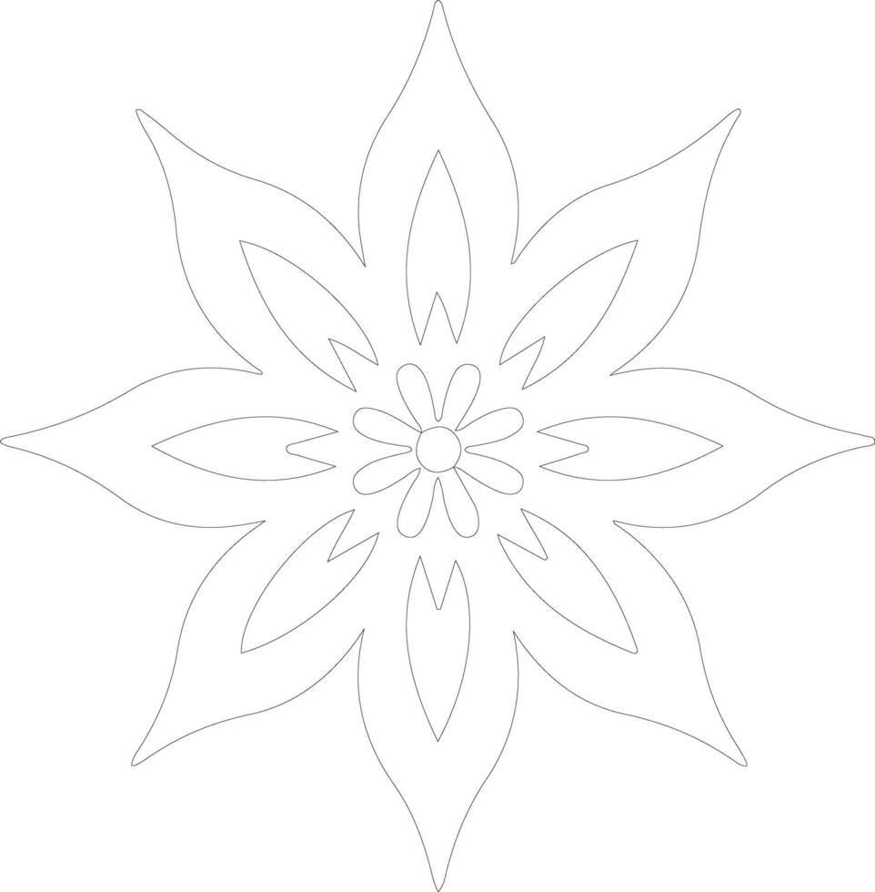 AI generated edelweiss  outline silhouette vector