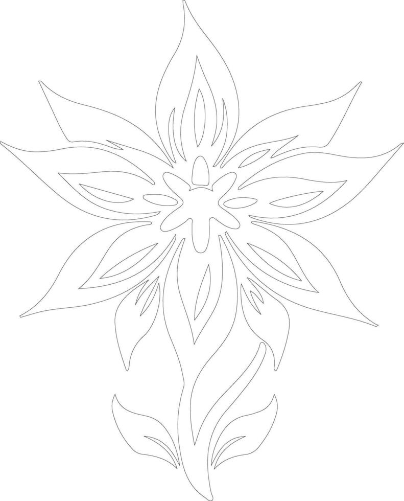 AI generated edelweiss  outline silhouette vector