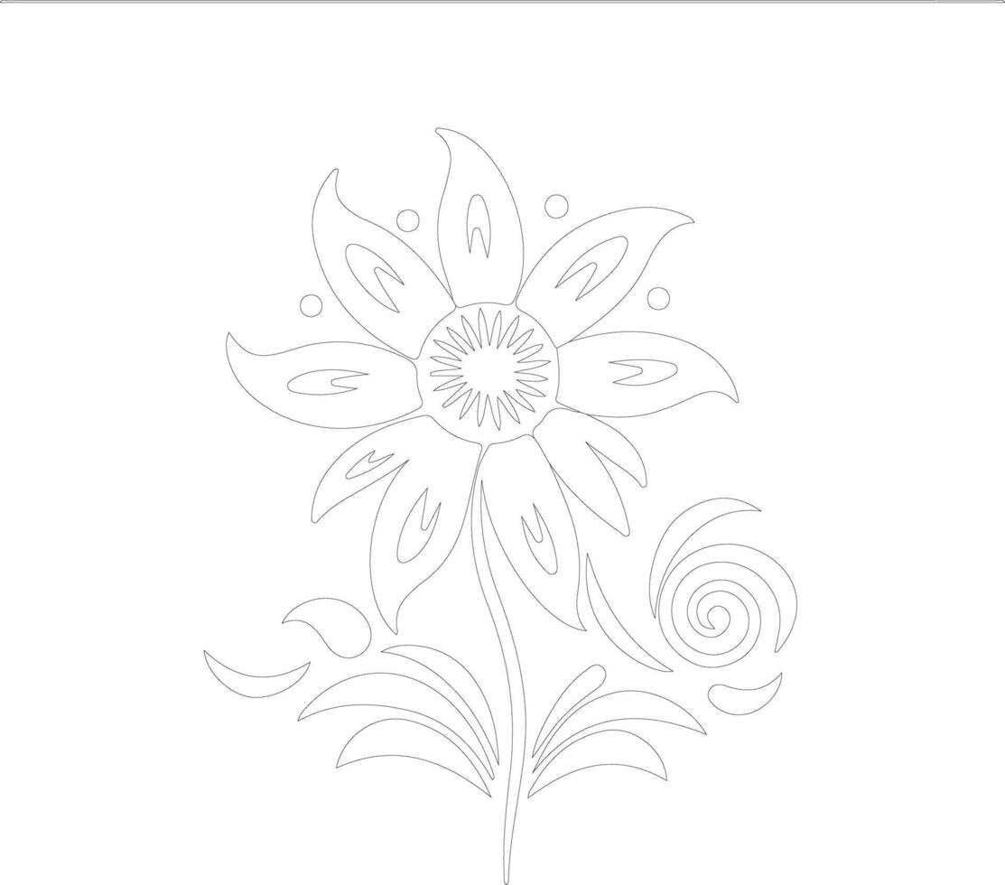 AI generated floret  outline silhouette vector