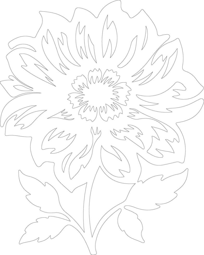 AI generated flower  outline silhouette vector