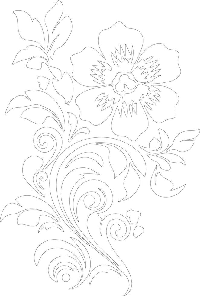 AI generated flower  outline silhouette vector