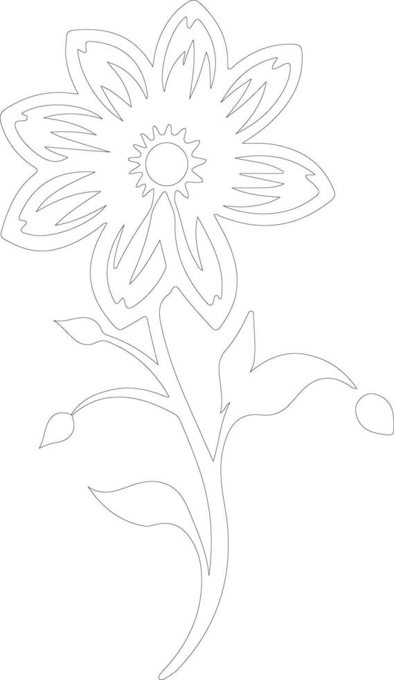 AI generated flower  outline silhouette vector