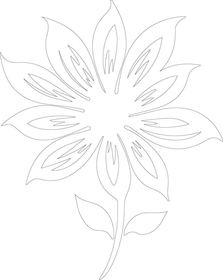 AI generated flower  outline silhouette vector