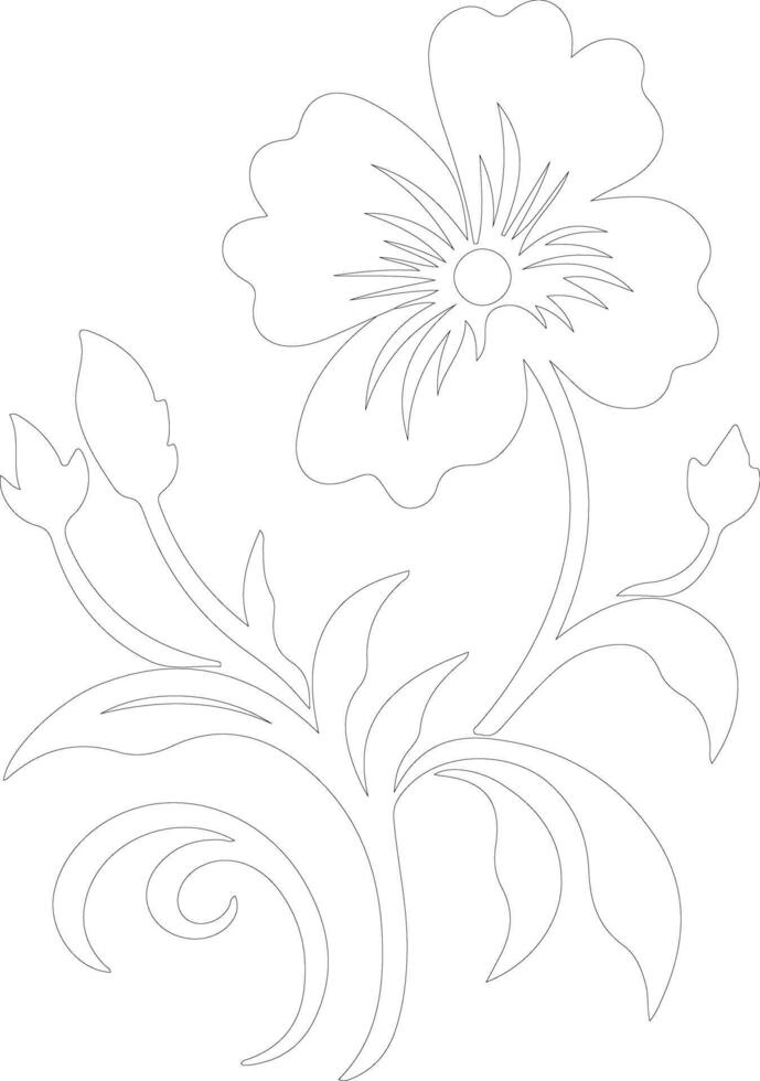 AI generated flower  outline silhouette vector