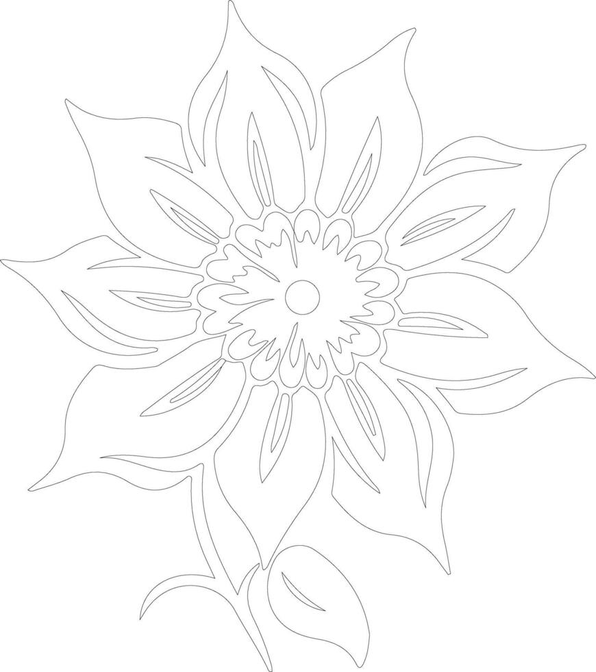 AI generated flower  outline silhouette vector