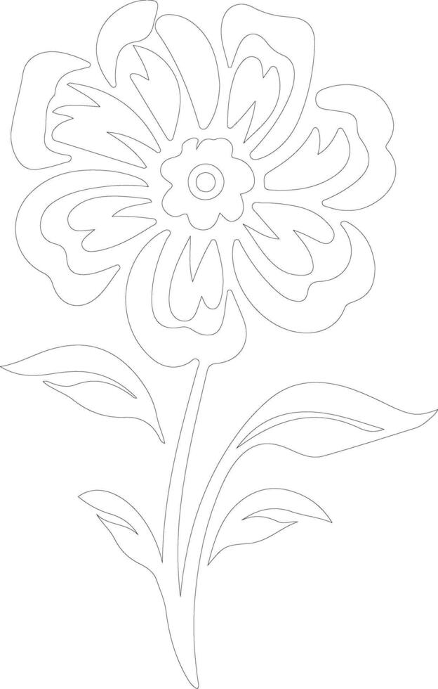 AI generated flower  outline silhouette vector