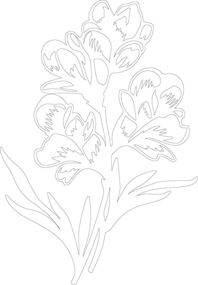 AI generated freesia  outline silhouette vector