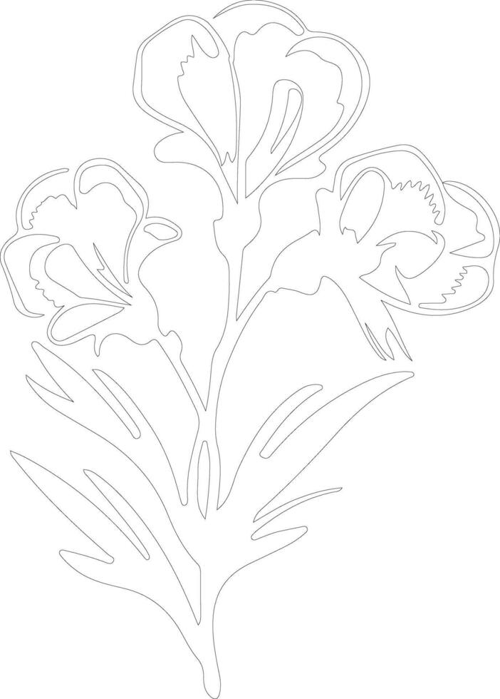 AI generated freesia outline silhouette vector