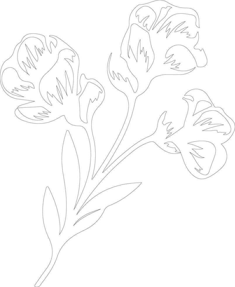 AI generated freesia  outline silhouette vector