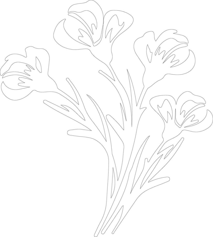 AI generated freesia  outline silhouette vector