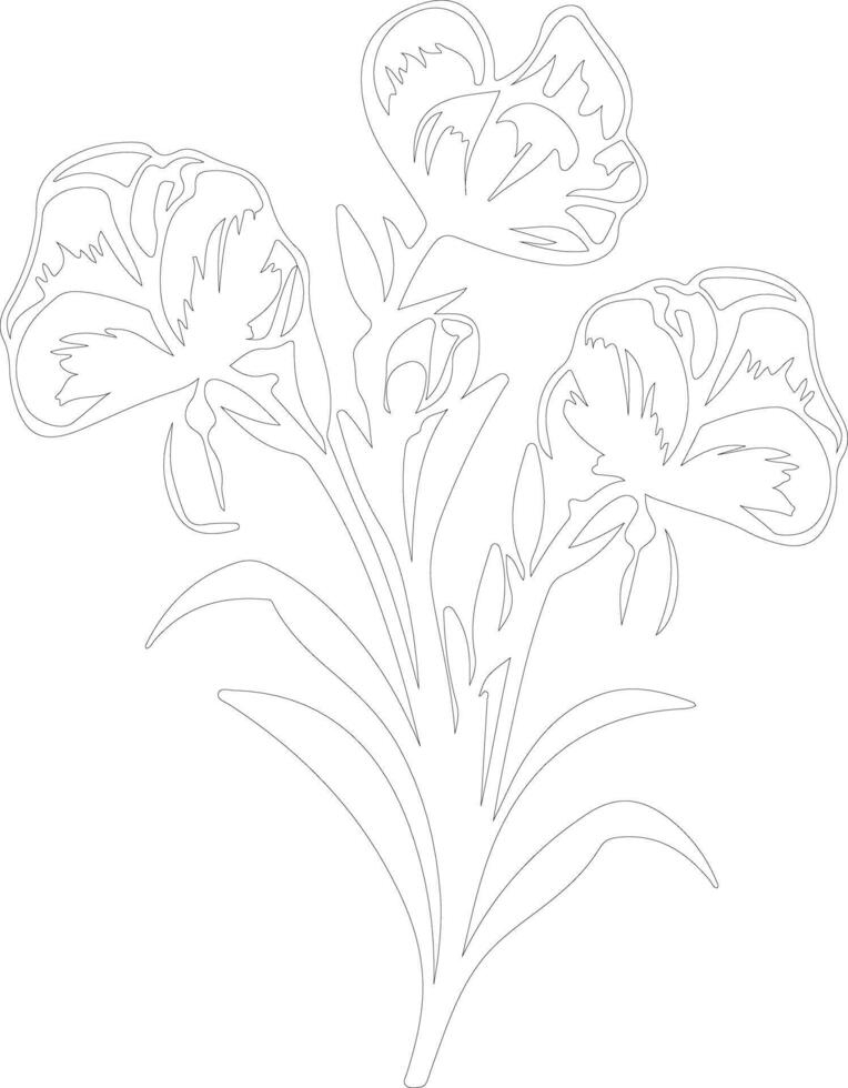 AI generated freesia  outline silhouette vector